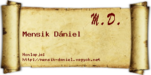 Mensik Dániel névjegykártya